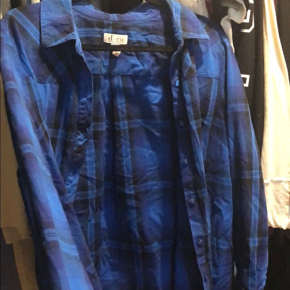 Plaid long sleeve lose fitting buttoned shirt - Picture 3 of 5